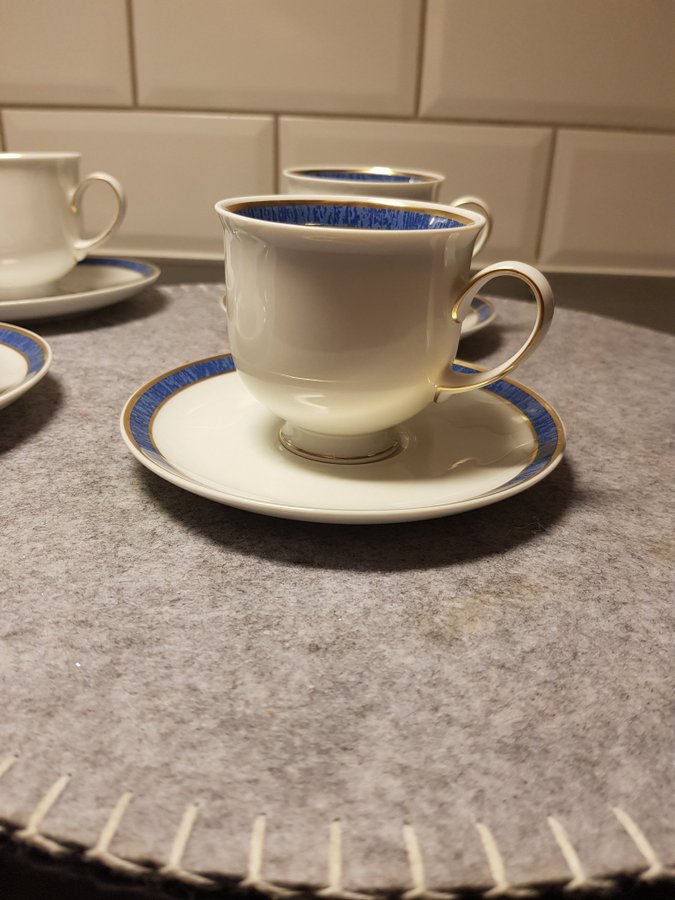 Rosenthal Aida Azur 6st kaffekoppar med fat.