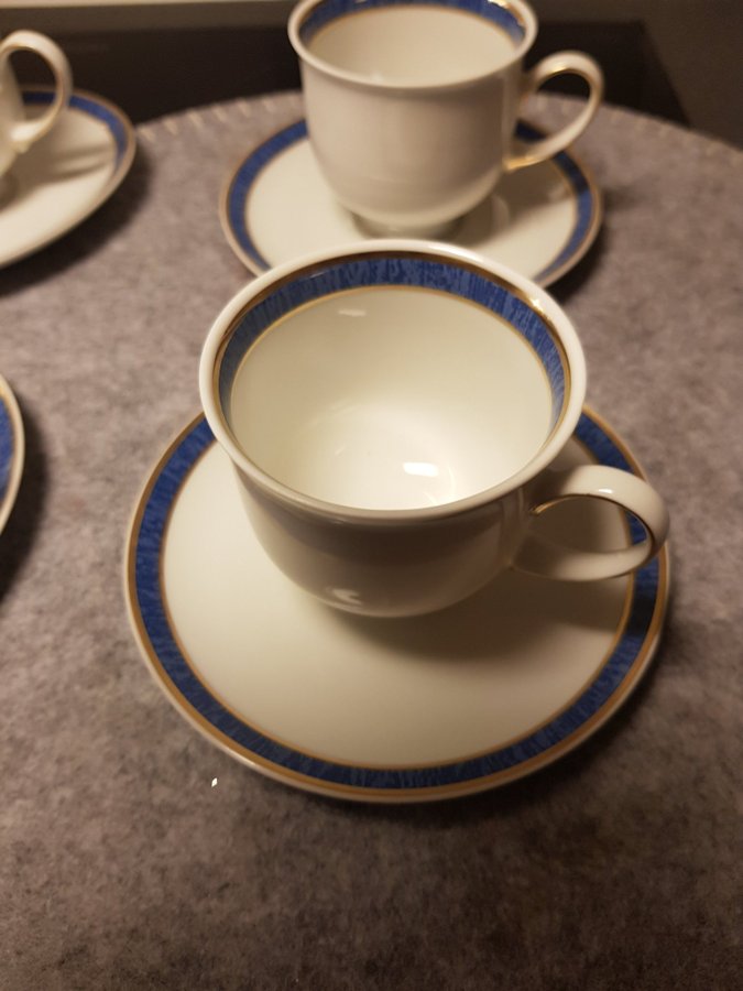 Rosenthal Aida Azur 6st kaffekoppar med fat.