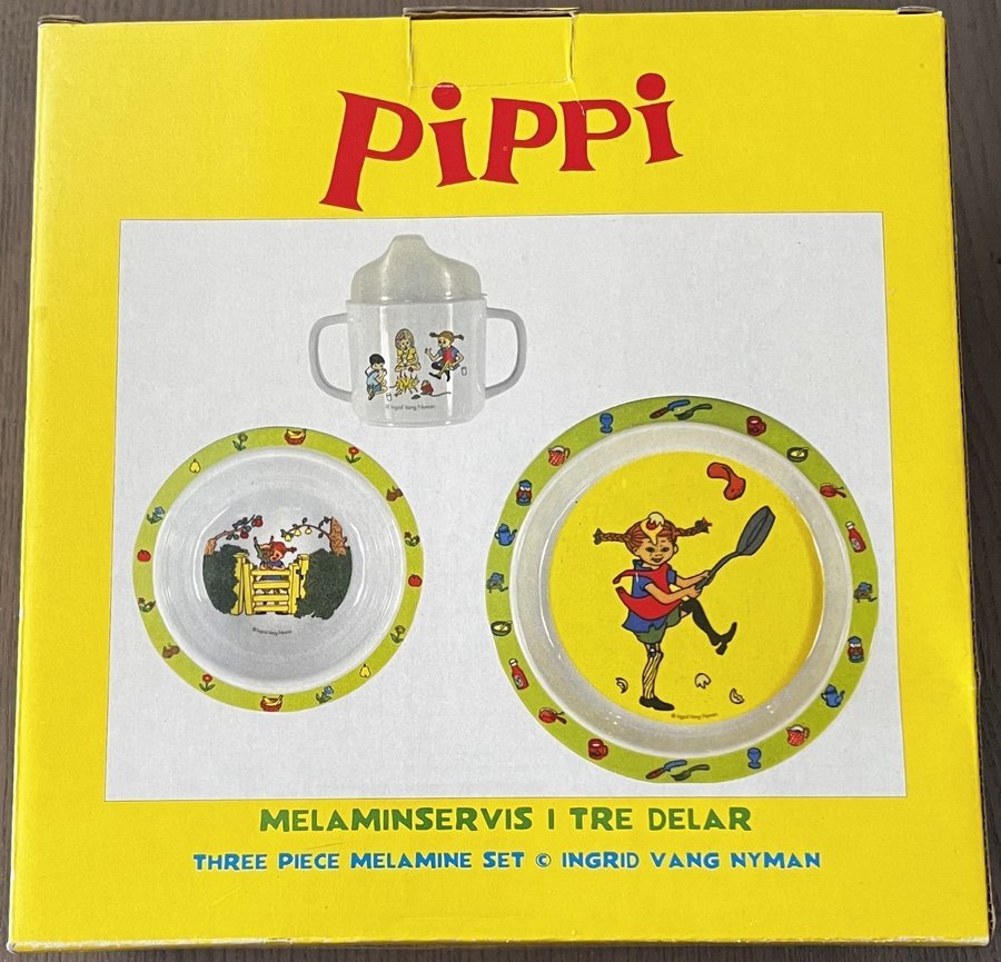 Pippi Melaminservis i tre delar