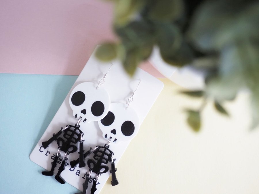 Halloween skull earring - Halloween earrings