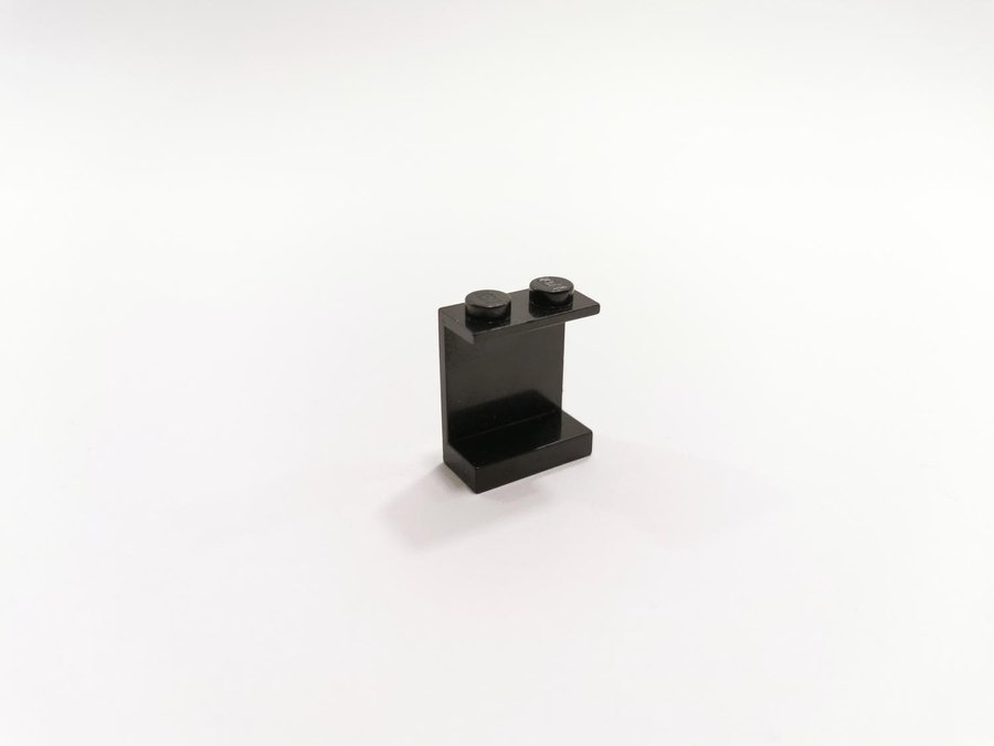 Lego - panel - vägg - 1x2x2 - part 4864a - solid stud - svart