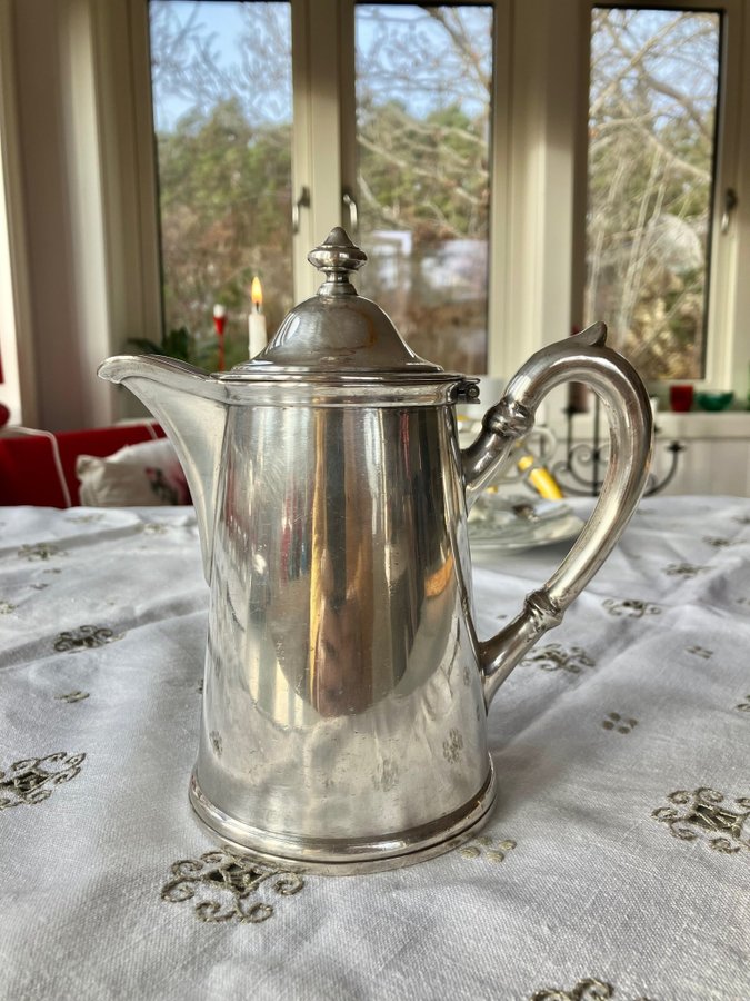 Silverkanna stämplad 53 cm antik kaffe /te kanna vacker