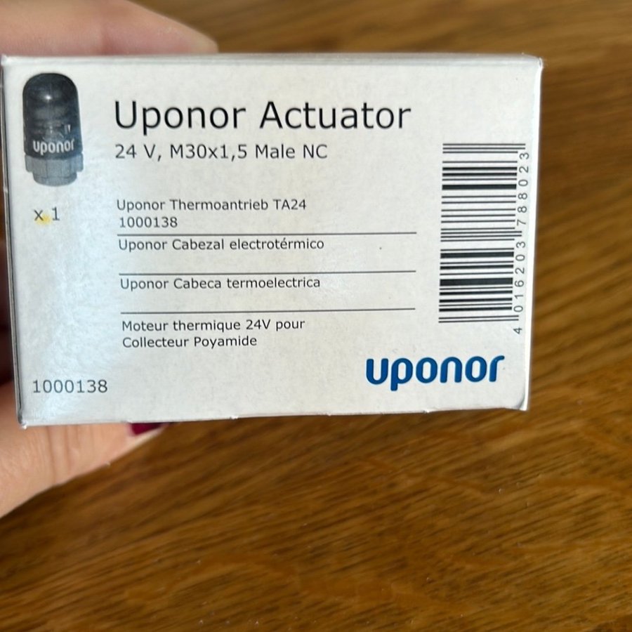 Uponor Actuator 24V, M30x1,5 Male NC