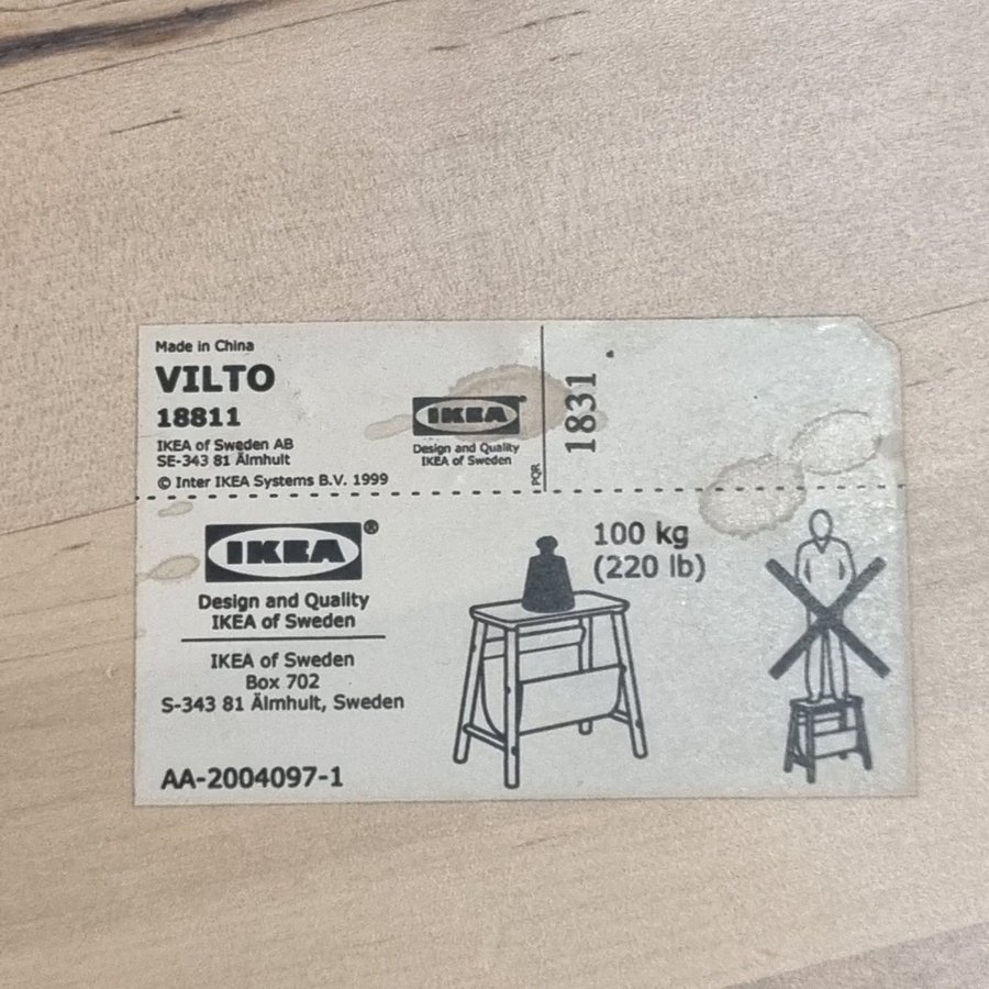 IKEA VILTO Stege Step Storlek birch