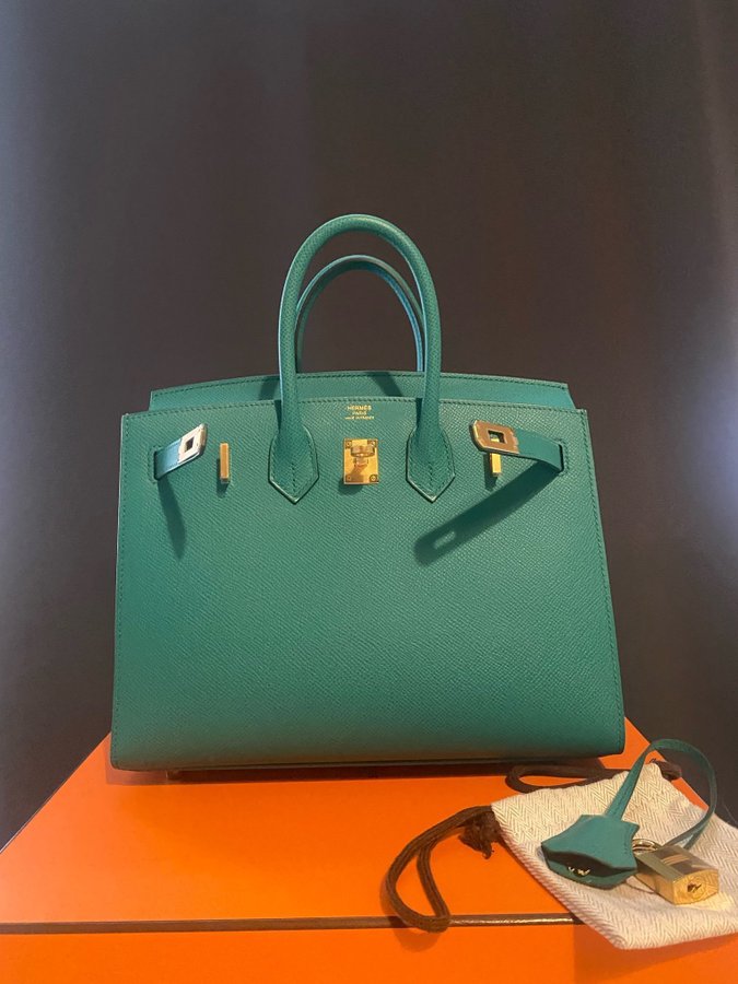 Hermès Birkin Sellier 25 Epsom Jade Grön