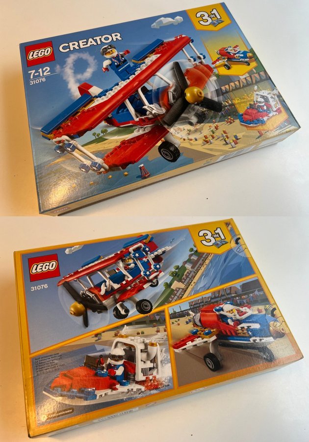 Nytt/oööpnat LEGO Creator 3-i-1 31076 Daredevil Stunt Plane