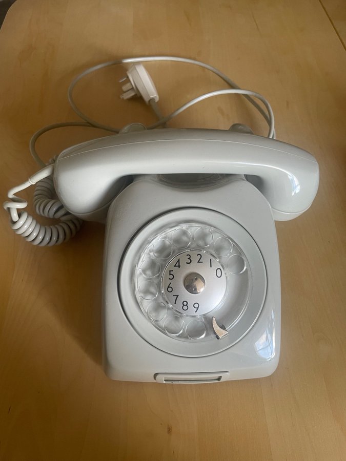 Retro Telefon med snurra, hel sladd och jack