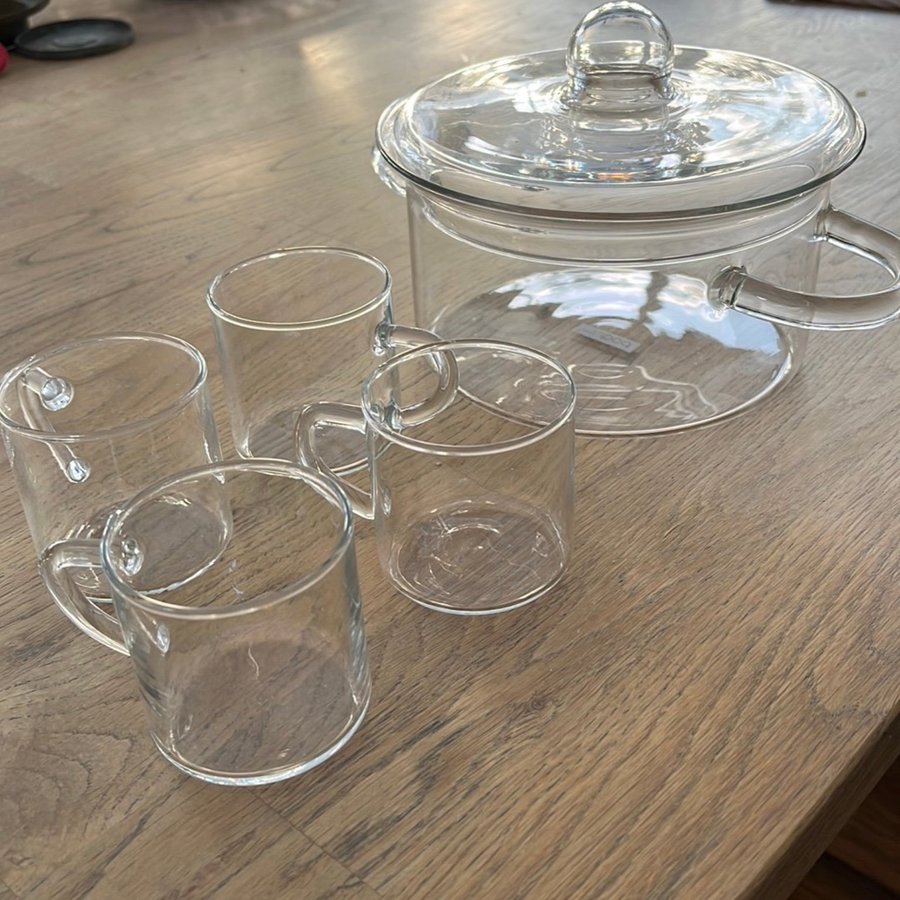 Bodum Glasgryta med 4 muggar