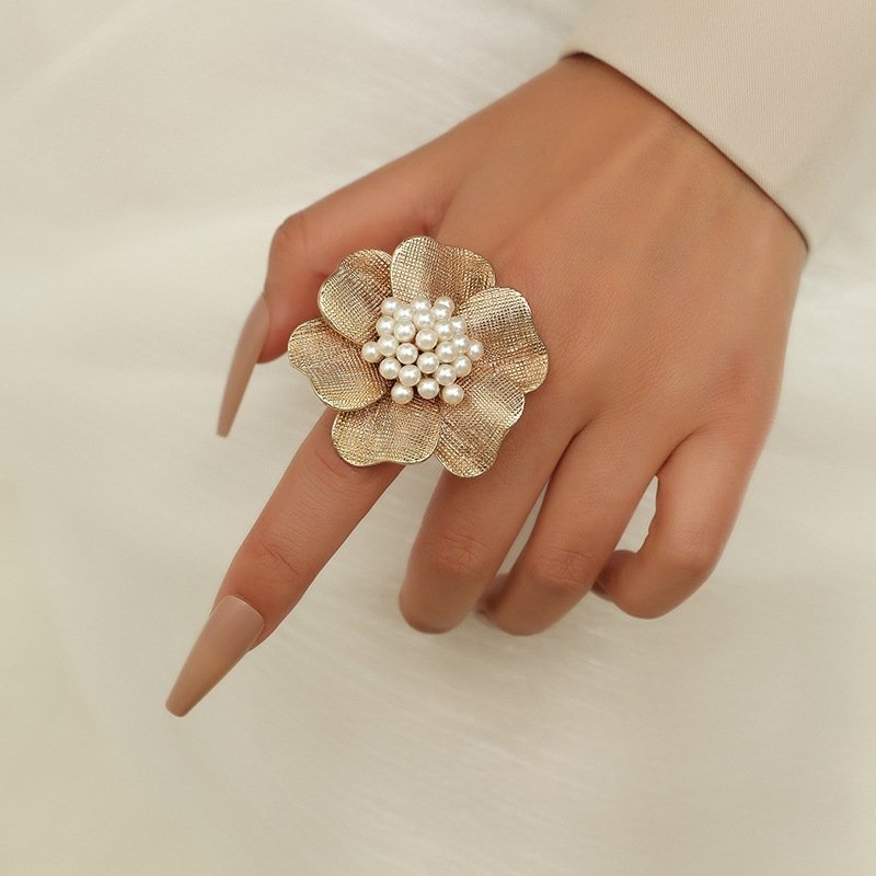 Ring Super fin och snygg detalj '' Big Flower ''