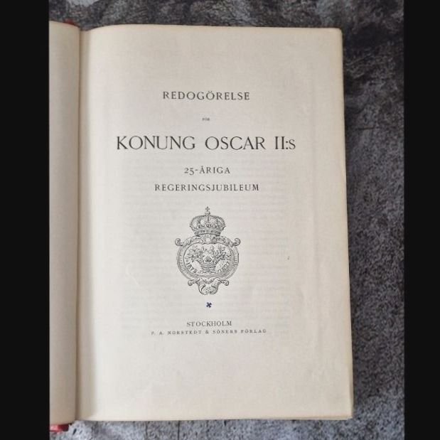 Konung Oscar II:s 25-åriga Regerings Jubileum. Gedigen bok utgiven år 1898