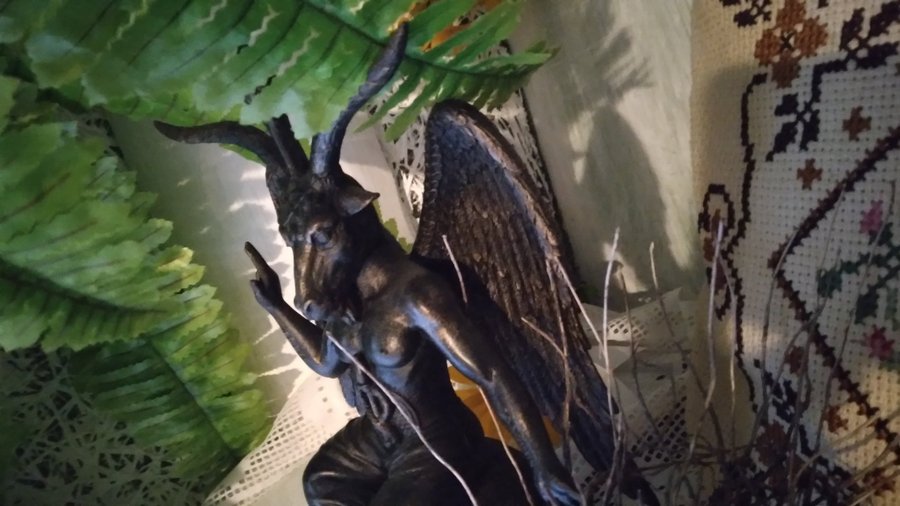 Baphomet svart staty fugurine 25cm Home Decor Templar 666 Satan jäkel