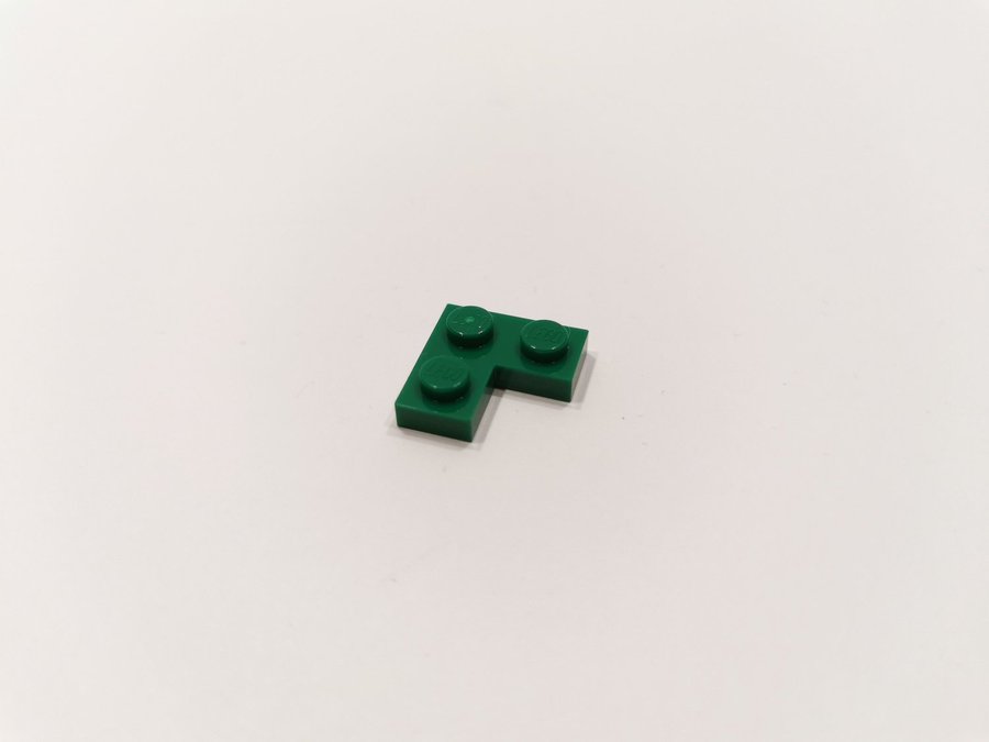 Lego - hörn - corner - plate - part 2420 - 2x2 - grön