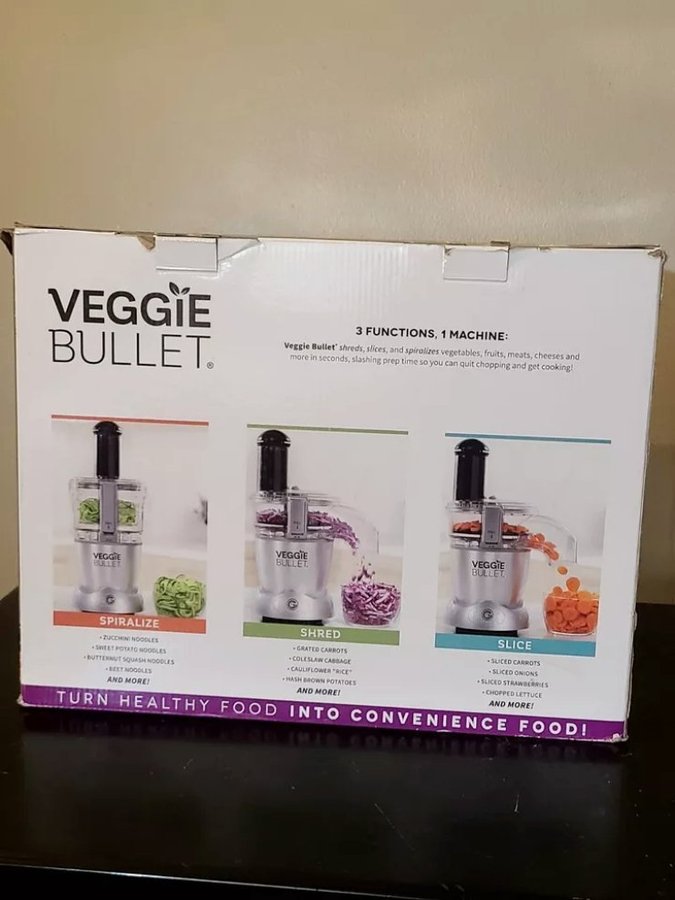 Veggie Bullet VBR-1001 Electric Spiralizer Food Processor + 4 Extra Accessories