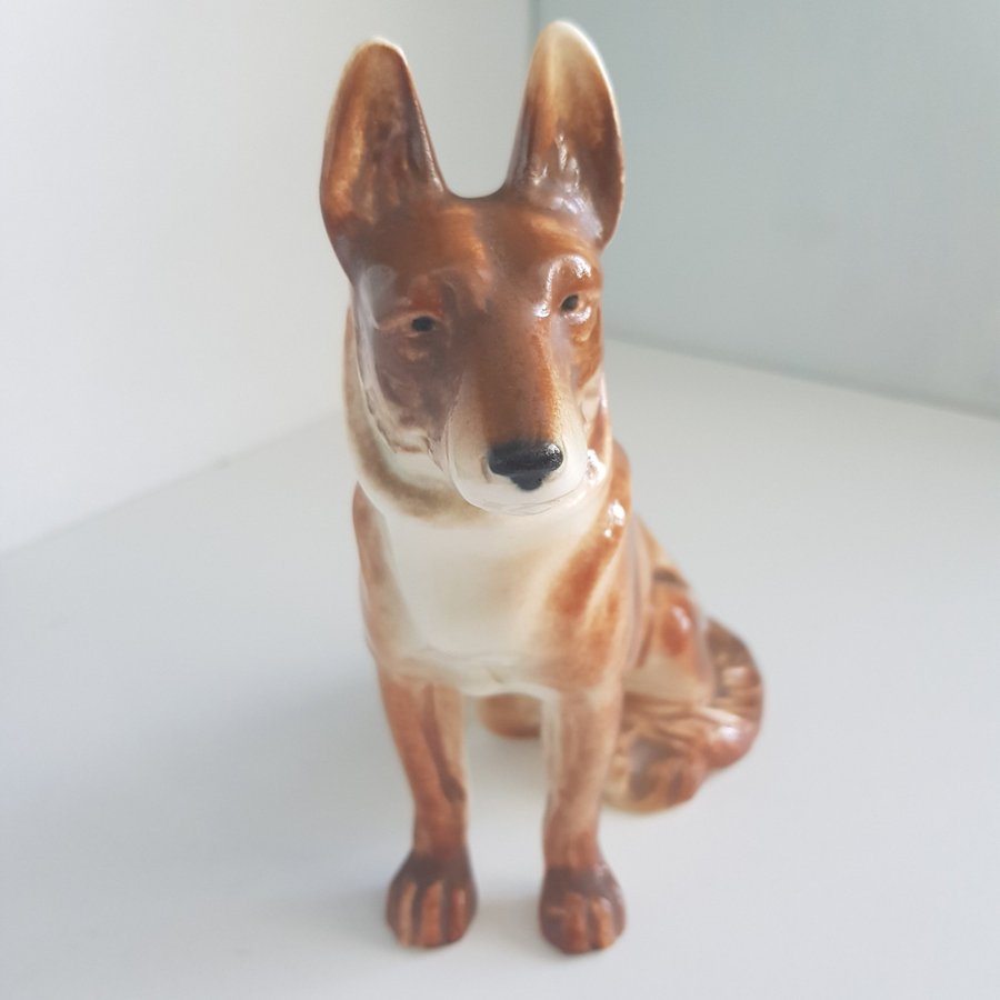 Porslinsfigur - Belgisk herdehund Heinz  Co.Germany Import dvs.före 1950.