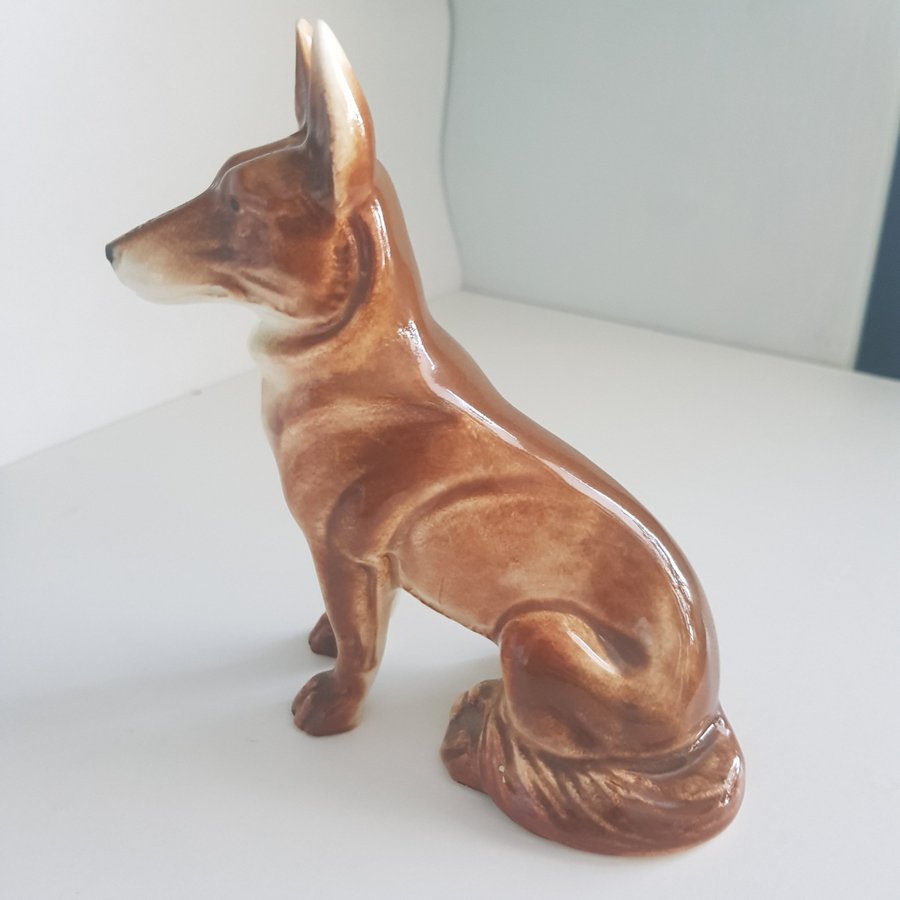 Porslinsfigur - Belgisk herdehund Heinz  Co.Germany Import dvs.före 1950.