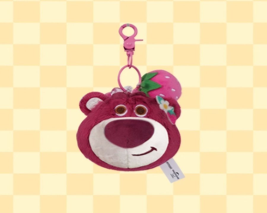 Oanvänd väsksmycke/nyckelring (gosedjur): Rosa björnen Lotso (Toy Story 3)