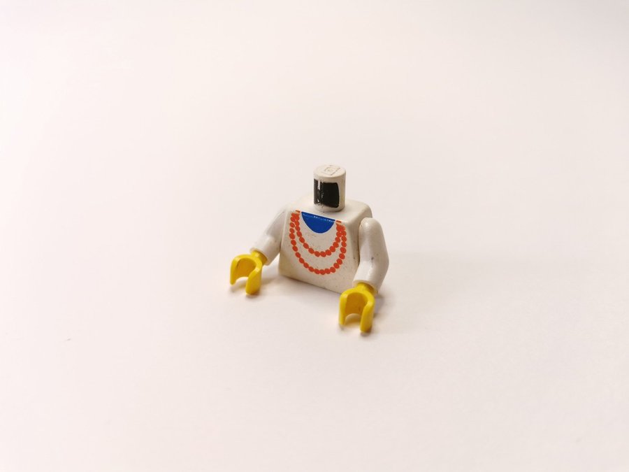 Lego - minifigur - torso - city - stad - halsband - part 973p71c01 - vit