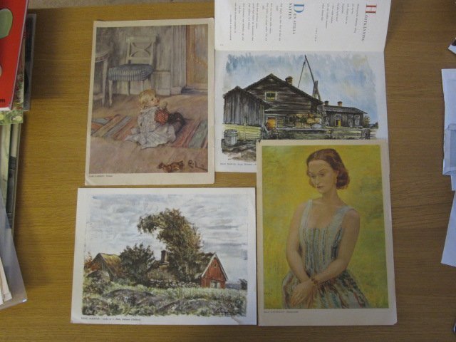 Planscher från 1950 talet "Eigel Schwab x2 Isaac Grûnewald Carl Larsson