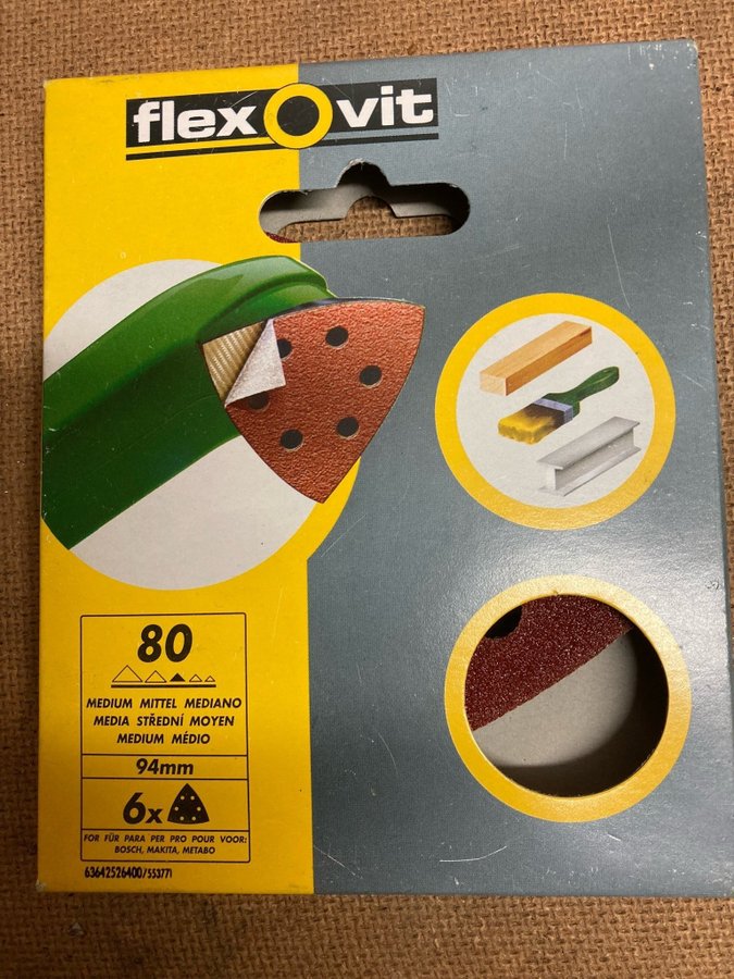 Flexovit Slippapper 94mm 80 Grit 6-pack