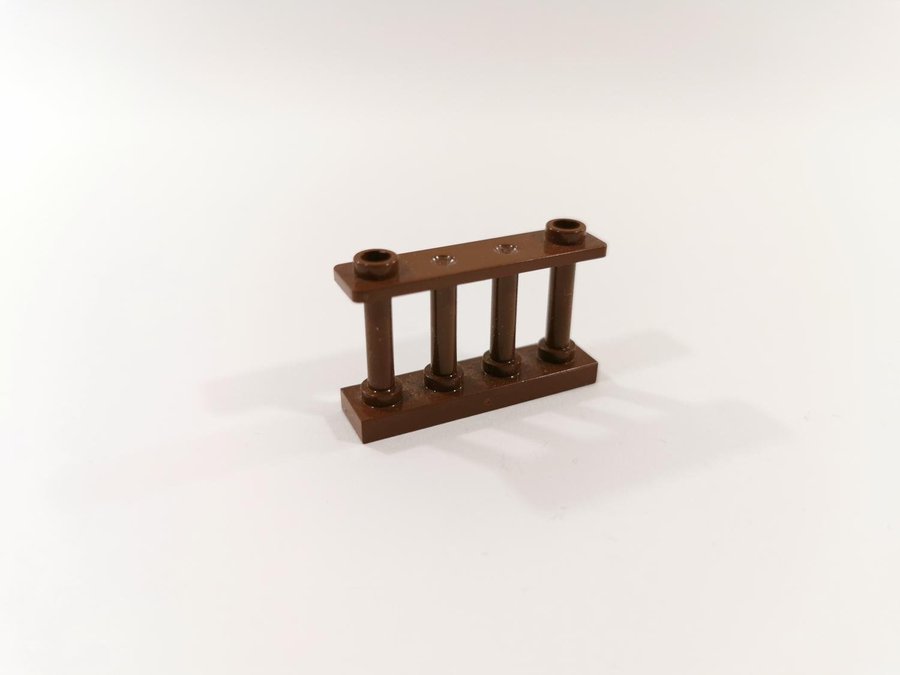 Lego - staket - fence - 1x4x2 - part 30055 - brun (old brown)