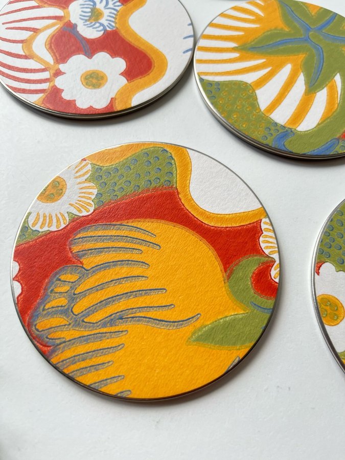 Coasters Flaskställ Svenskt Tenn Josef Frank Eldblomman Glasunderlägg servering