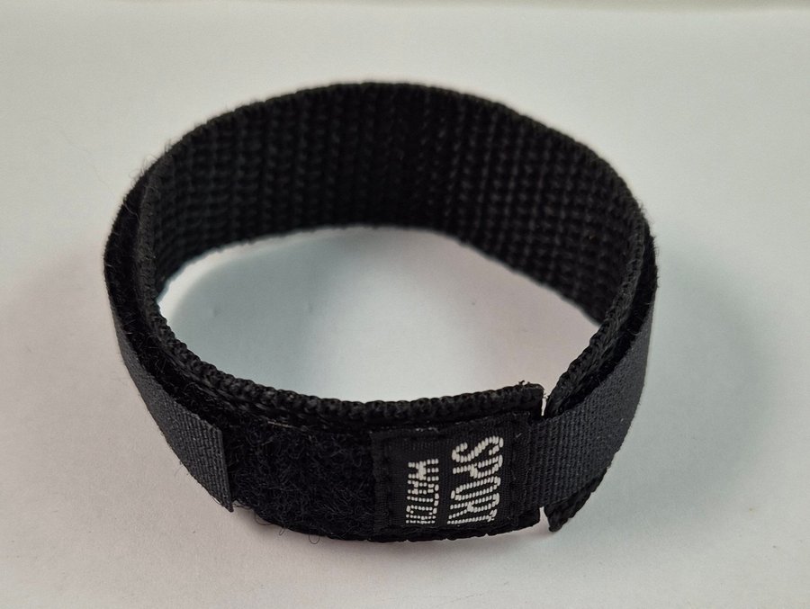 Kardborrearmband Kardborre Band 16 mm Svart Tygarmband Klockarmband Armband