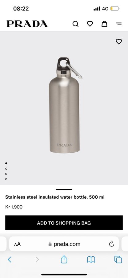 Prada stainless steel insulated water bottle