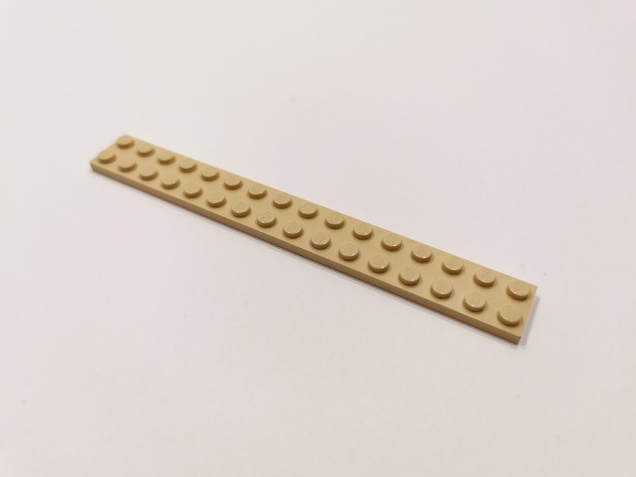 Lego - plate - platt - bas - 2x16 - part 4282 - ljus biege (tan)