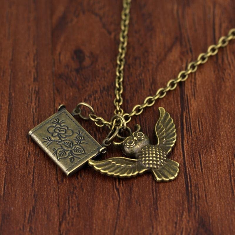 Harry Potter-seriens antagningsbrev kuvert Owl Necklace Pendant