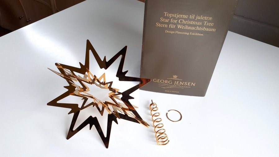 GEORG JENSEN Big Gold Plated Perfect Christmas Tree Star. Jul. Juletræ. Julgran.