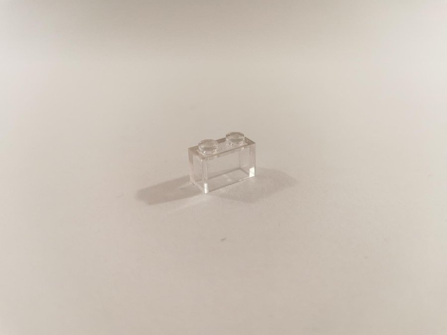 Lego - transparent - brick - 1x2 - part 3065 - trans clear