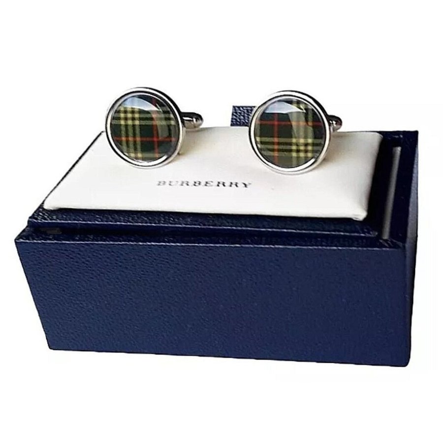 Burberry Cufflinks - MacLeod of Harris Tartan - NEW Vintage 90s + Burberrys Box