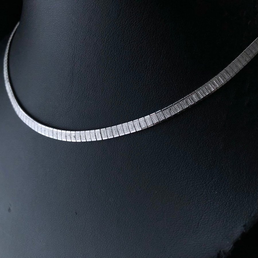 830 silver mönstrad länk halsband