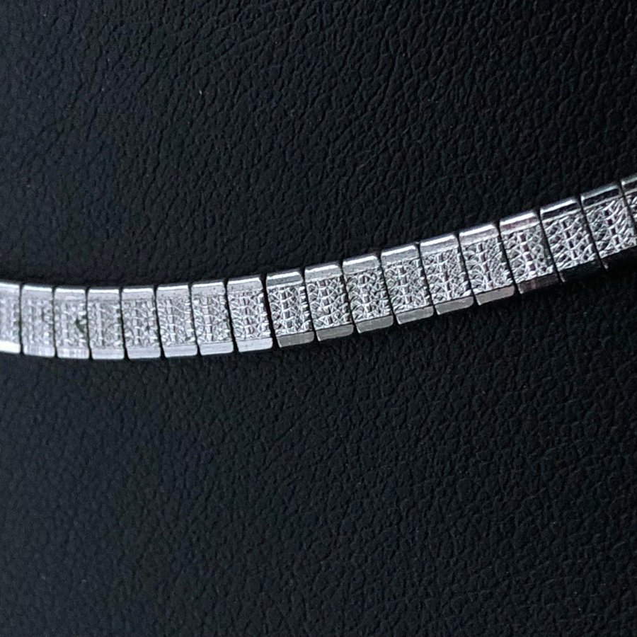 830 silver mönstrad länk halsband