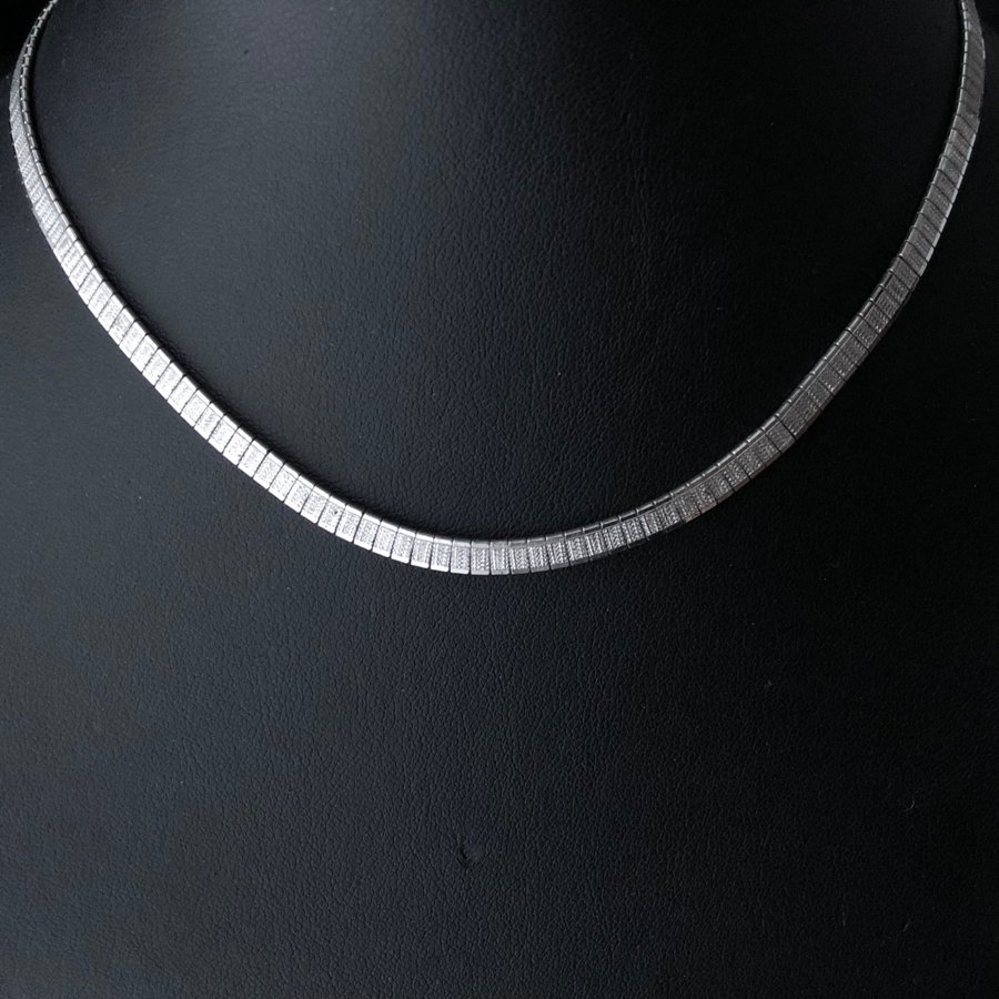 830 silver mönstrad länk halsband