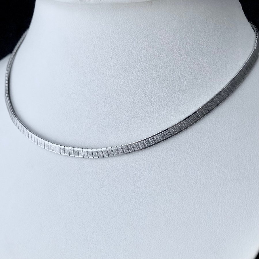 830 silver mönstrad länk halsband