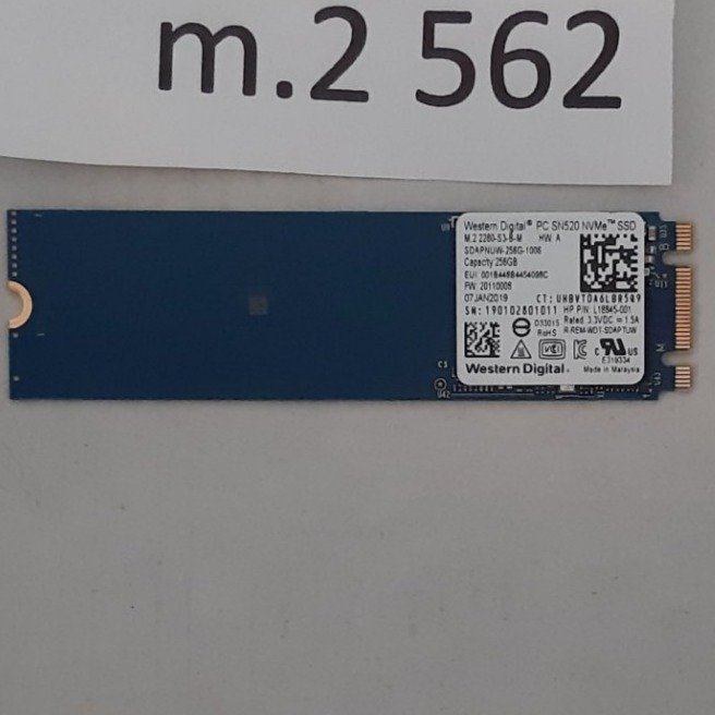 SSD  m2 256GB  NVMe  Western Digital  formfaktor 2280