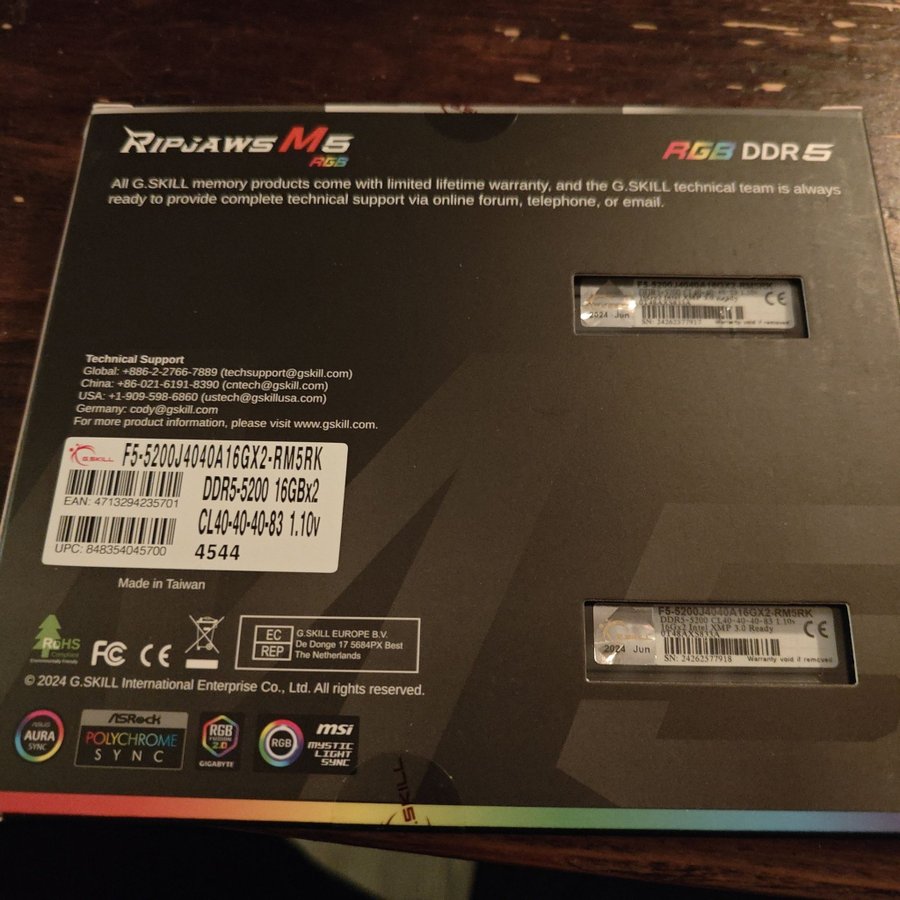 G.Skill Ripjaws M5 RGB DDR5 2x16GB 5200MHz