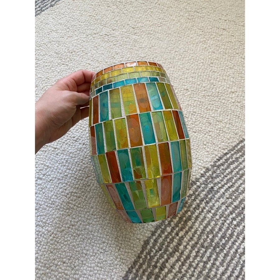 Vacker stor vas vase / kruka / ljuslykta / mosaik