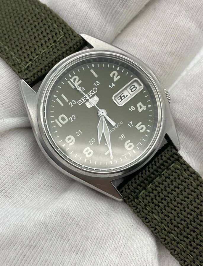 Seiko 5 Automatic Military Green Dial Watch