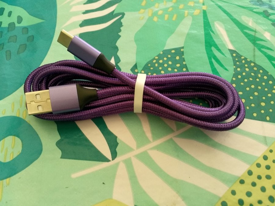 USB-kabel för data och laddning 2m violett