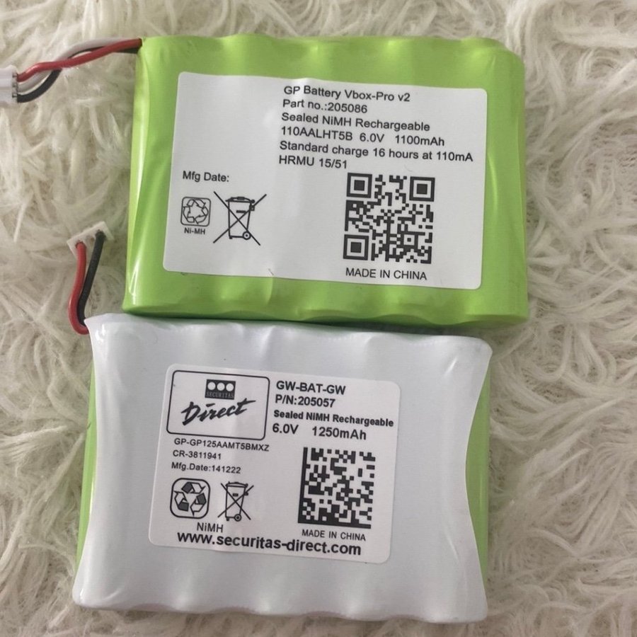 GP Battery Vbox-Pro v2 och GW-BAT-GW Batterier