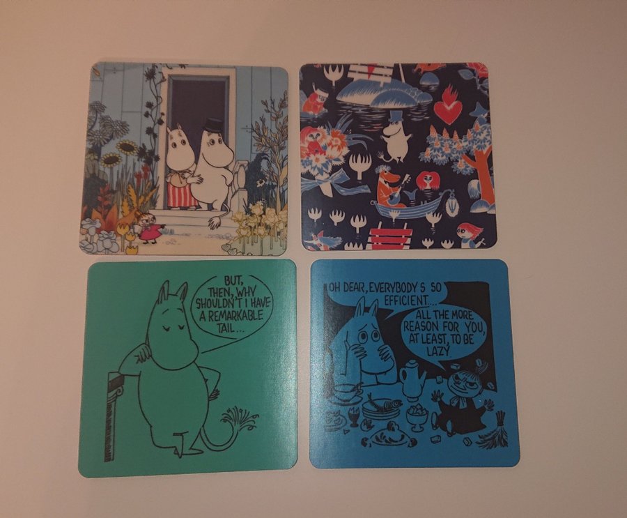 Mumin glasunderlägg coasters 4-pack nya