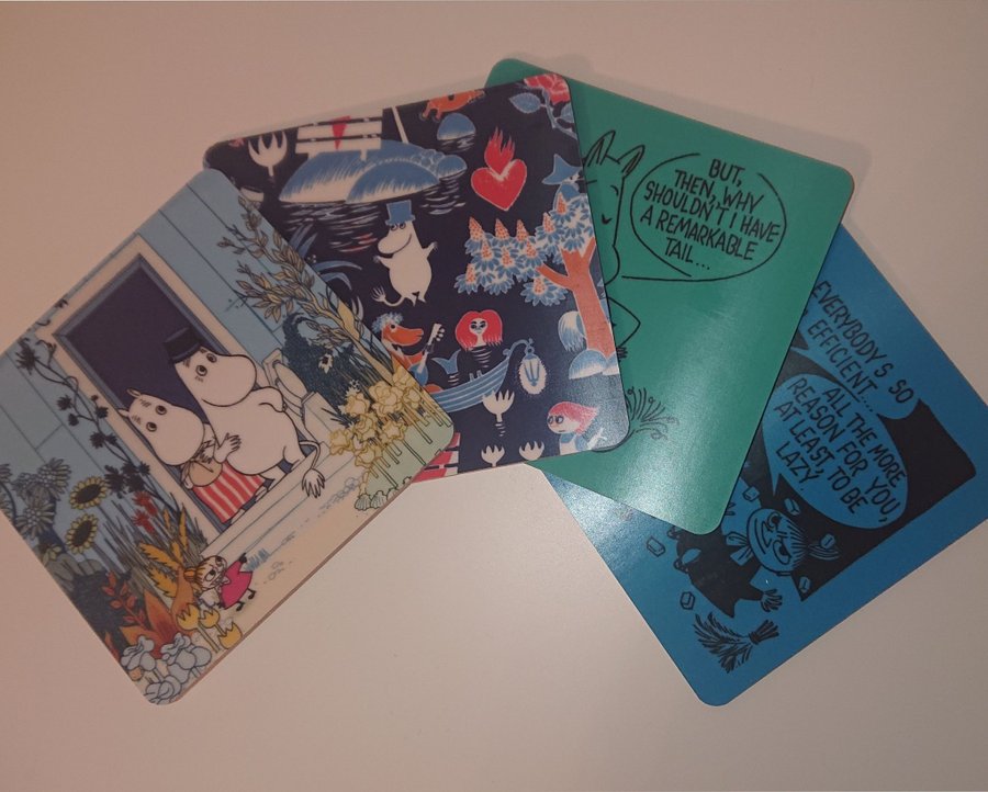 Mumin glasunderlägg coasters 4-pack nya