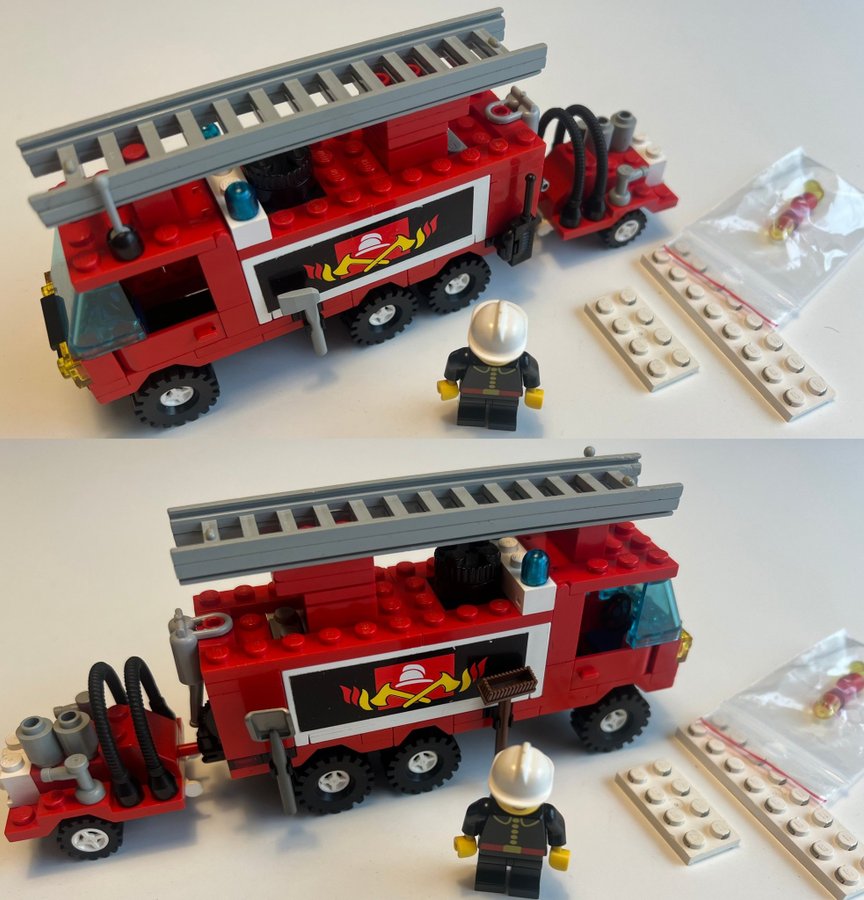 Komplett Lego 6480 Hook and Ladder Truck (1986) vintage retro