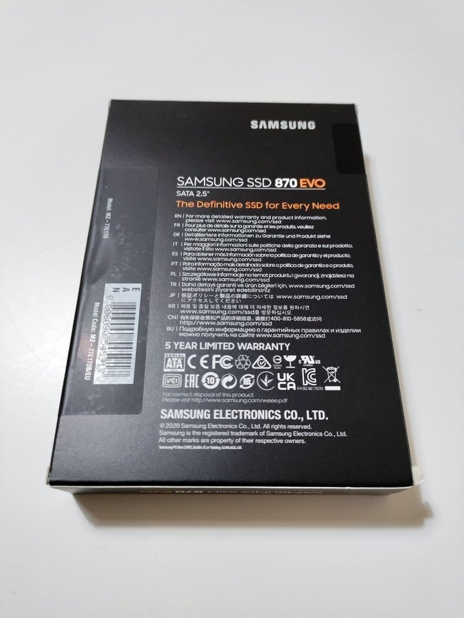 Samsung 870 EVO SSD 1TB - Helt ny och oanvänd