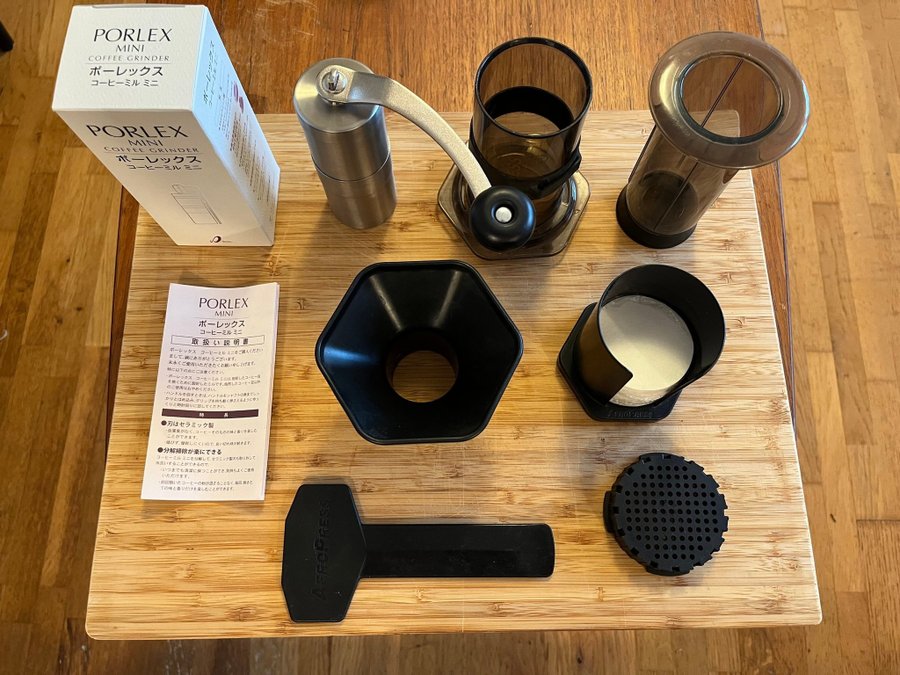 Porlex Mini kaffekvarn + Aerobie AeroPress kaffebryggare