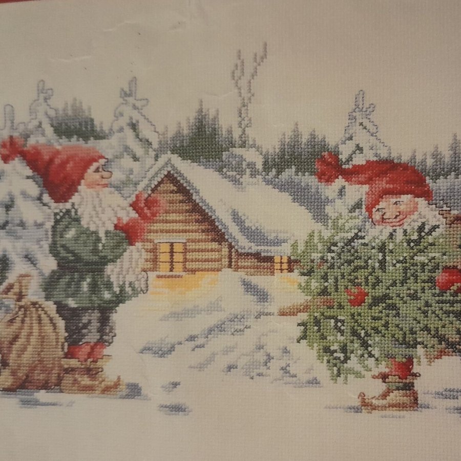 KOMPLETT BRODERI HEMTREVLIG JULBONAD, ”GRANHÄMTNING”