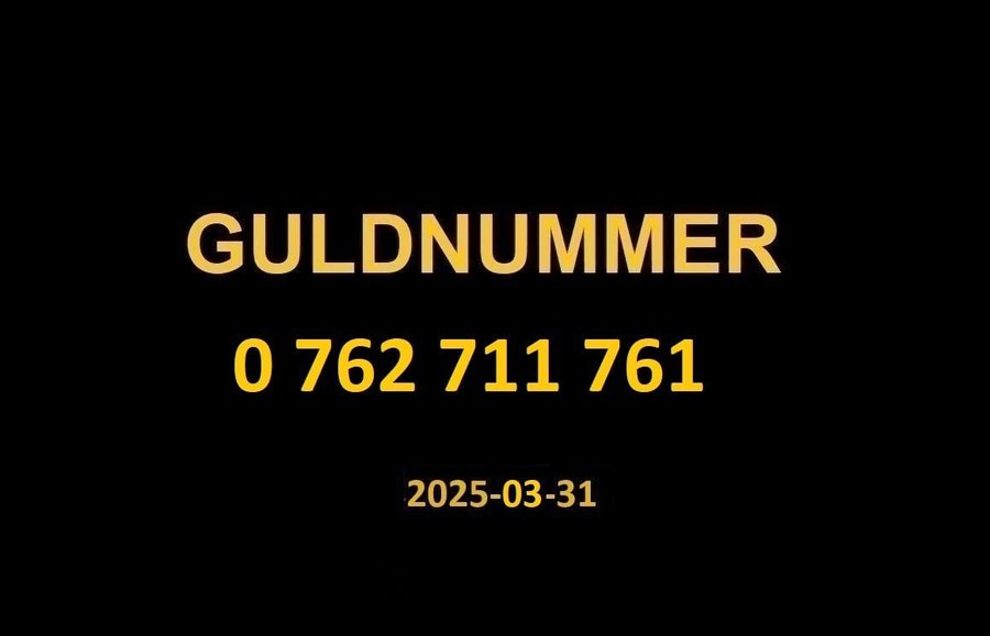 0 762 711 761 GULDNUMMER mobilnummer telefonnummer kontantkort nummer guld