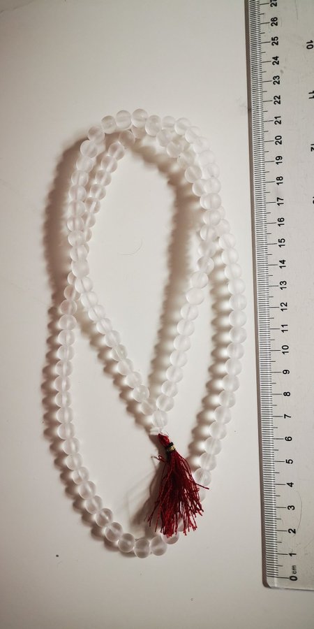 Bergkristall radband, japa mala, halsband, radband, pärlor